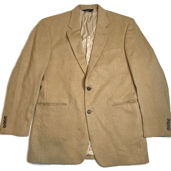 Jos A Bank 100% Camel Hair Tan Blazer Sport Jacket Mens 43L Brown - Picture 1 of 10